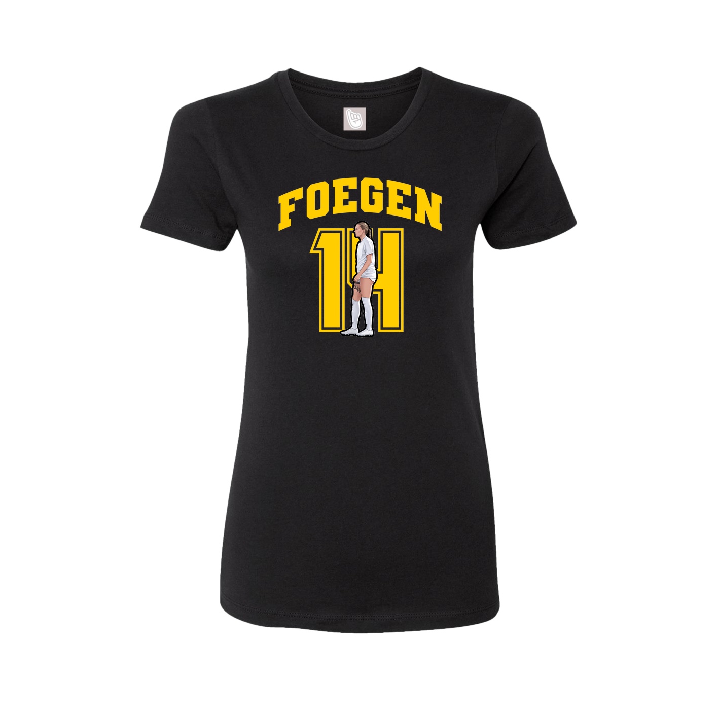 Fitted Women's Tee — Number in Black