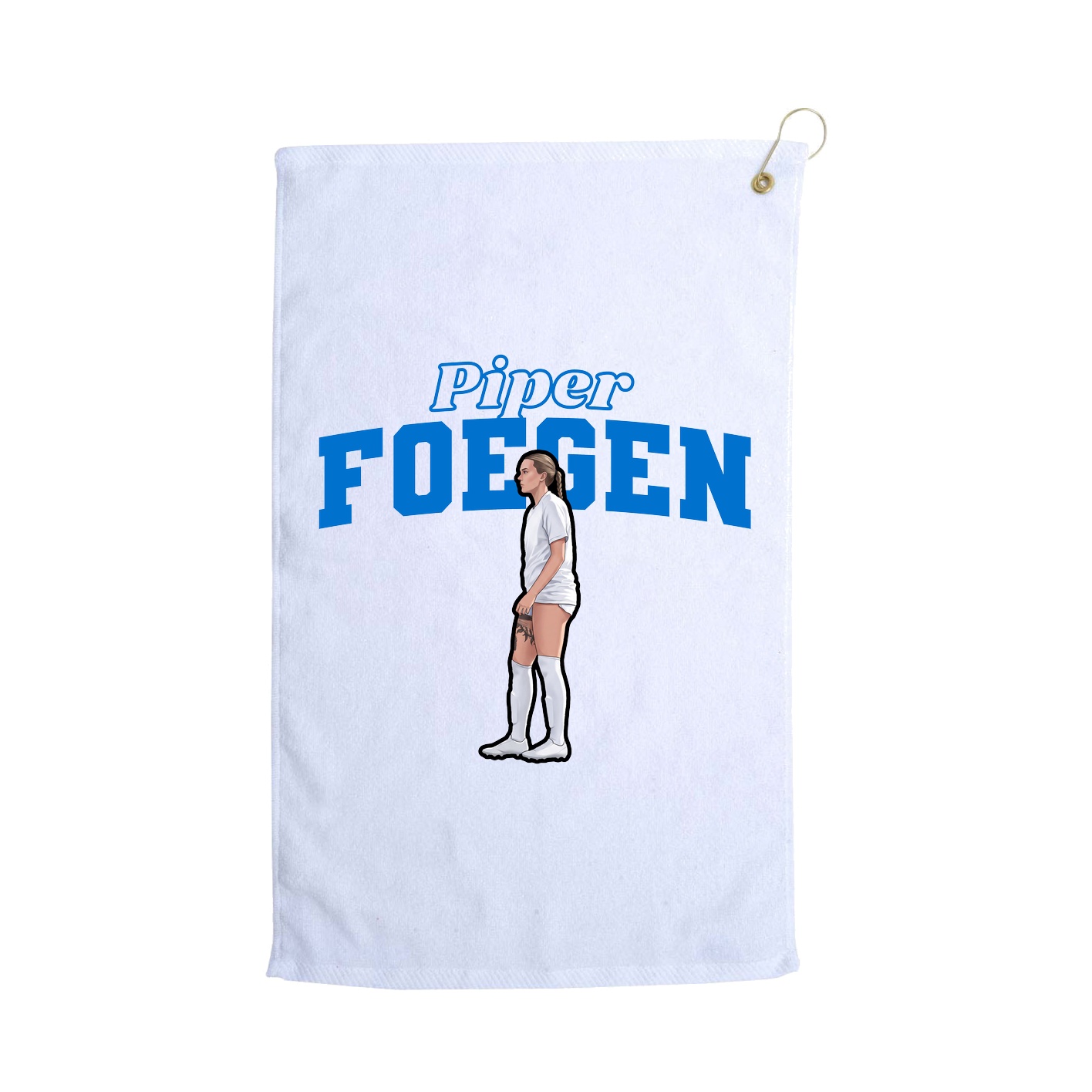 Golf Towel — Name Arch in White