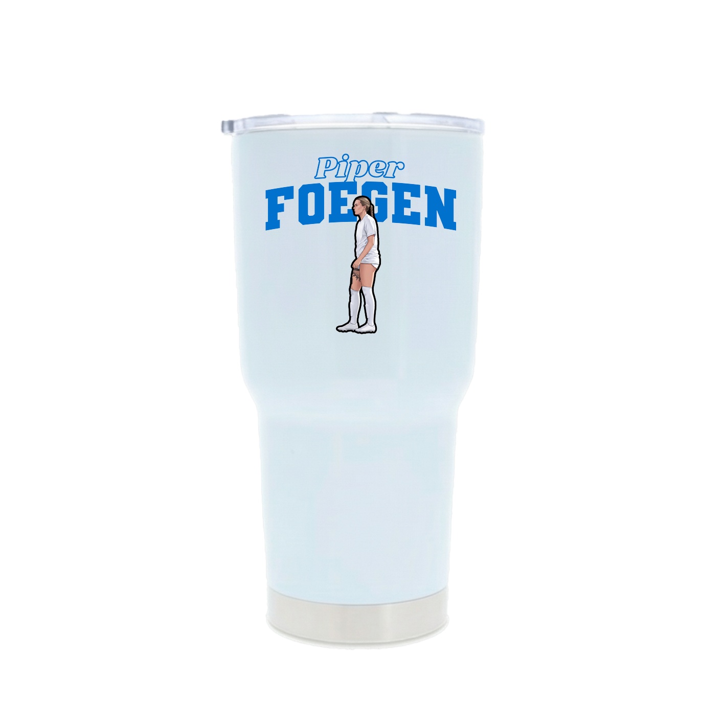 30oz Stainless Steel Tumbler — Name Arch in White