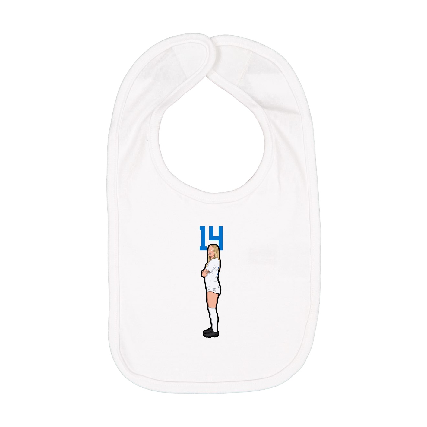 Infant Bib — Number Top in White