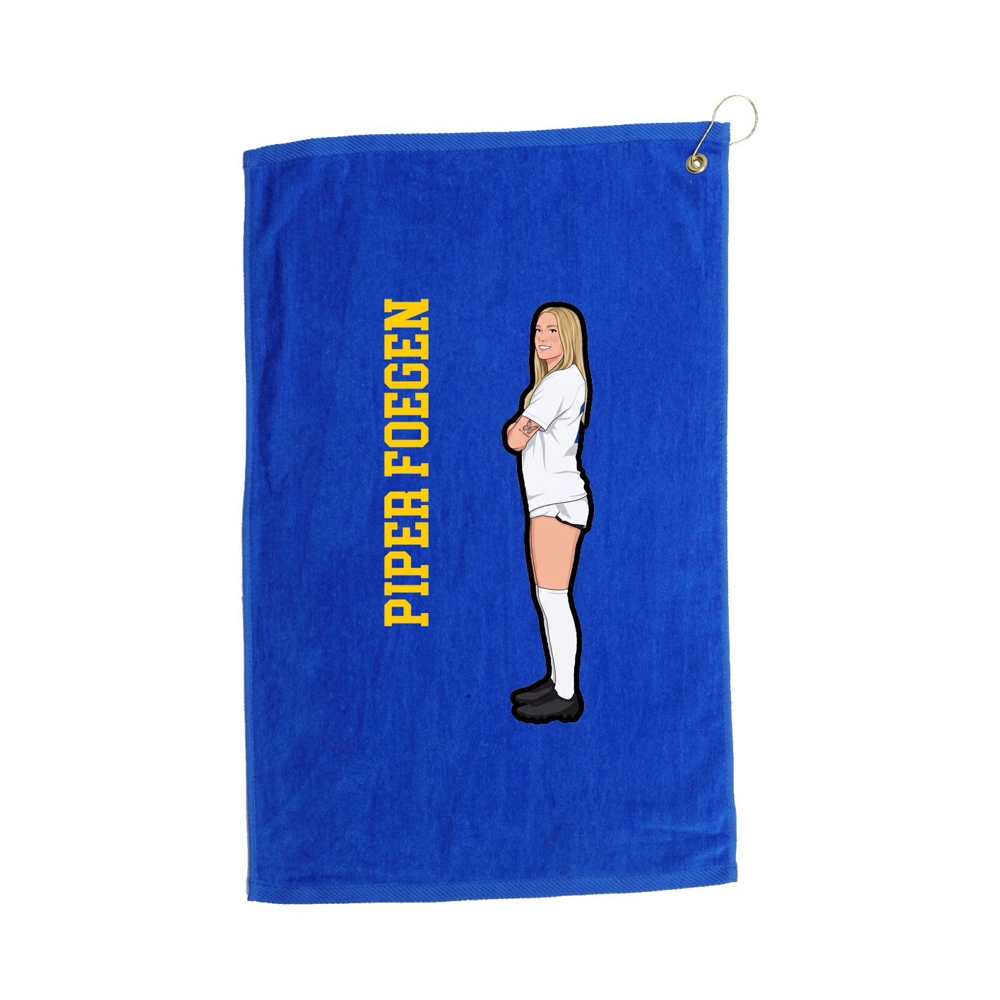 Golf Towel — Name Vertical in Royal