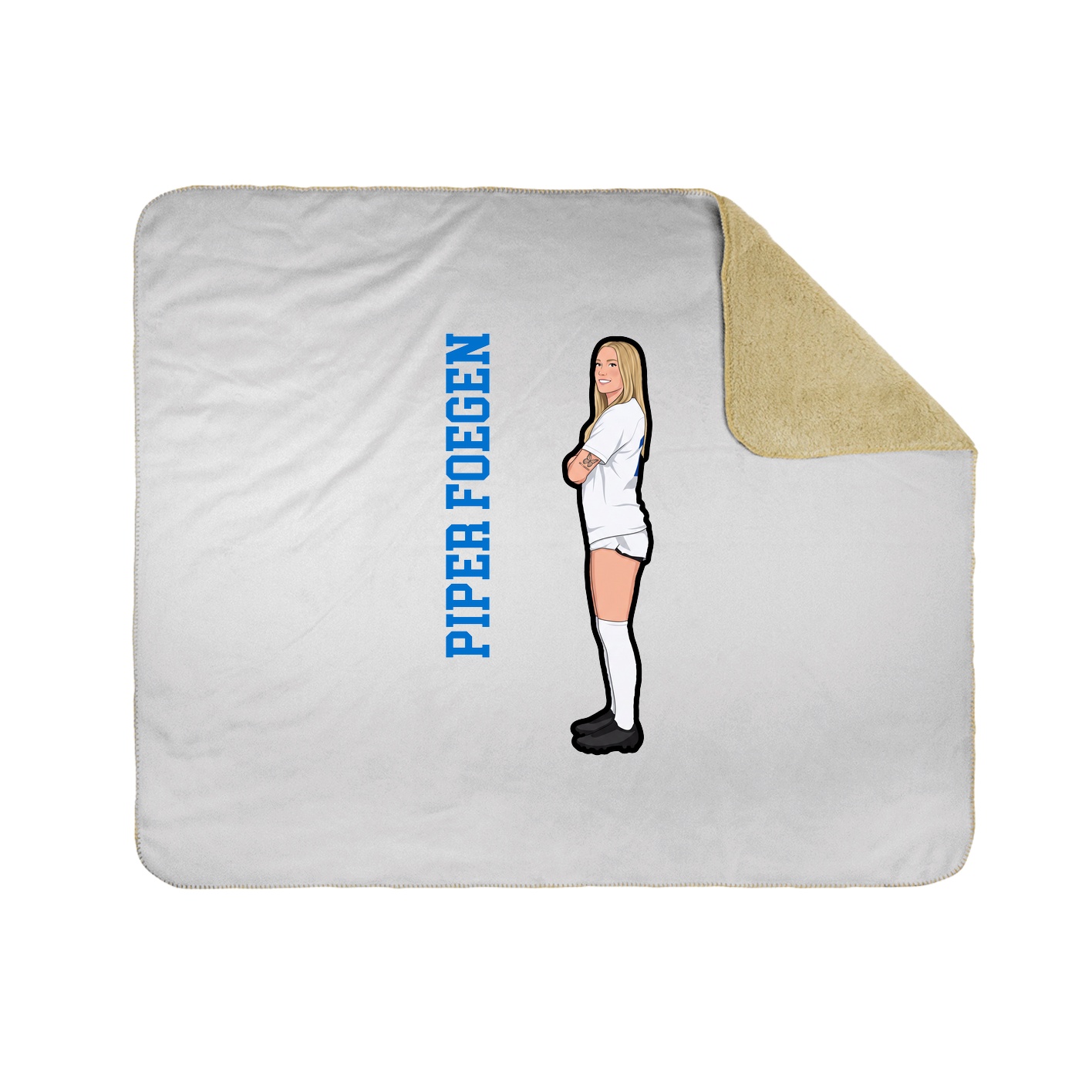 Throw Blanket — Name Vertical in White