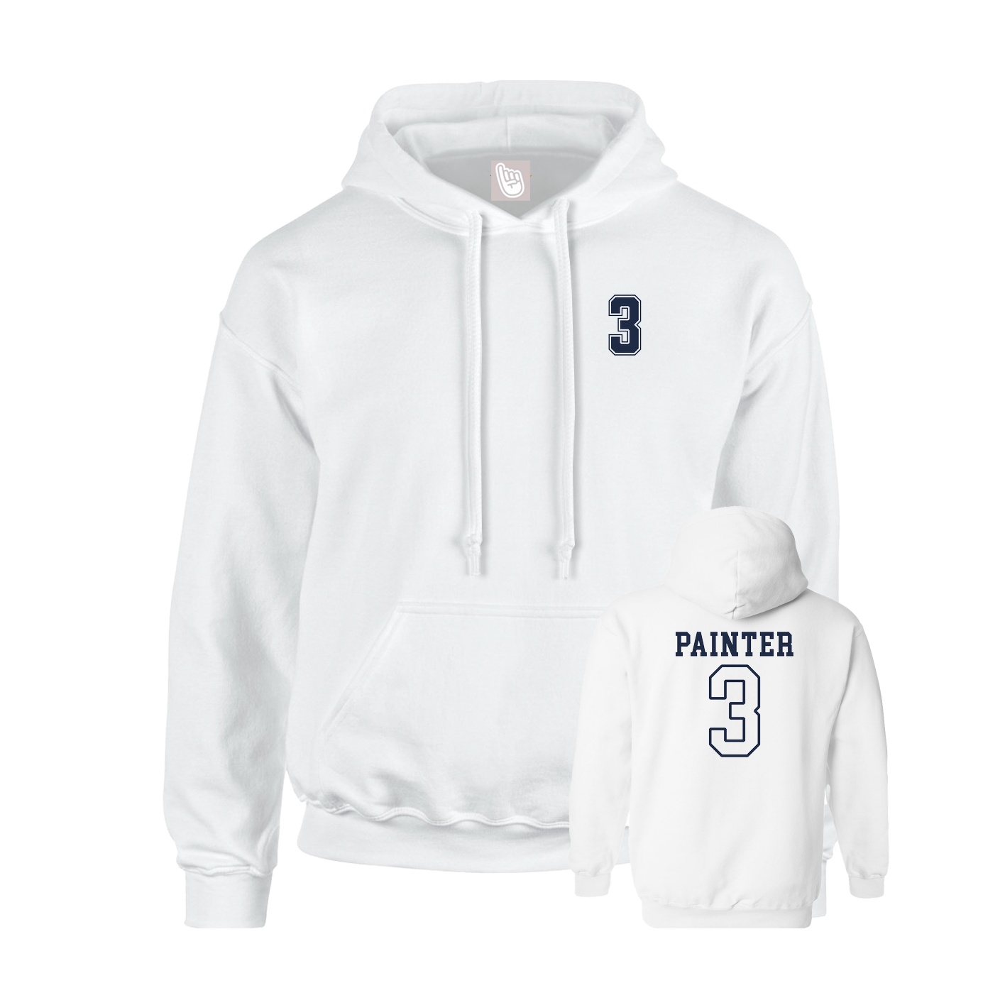 Hoodie — Chest Back in White
