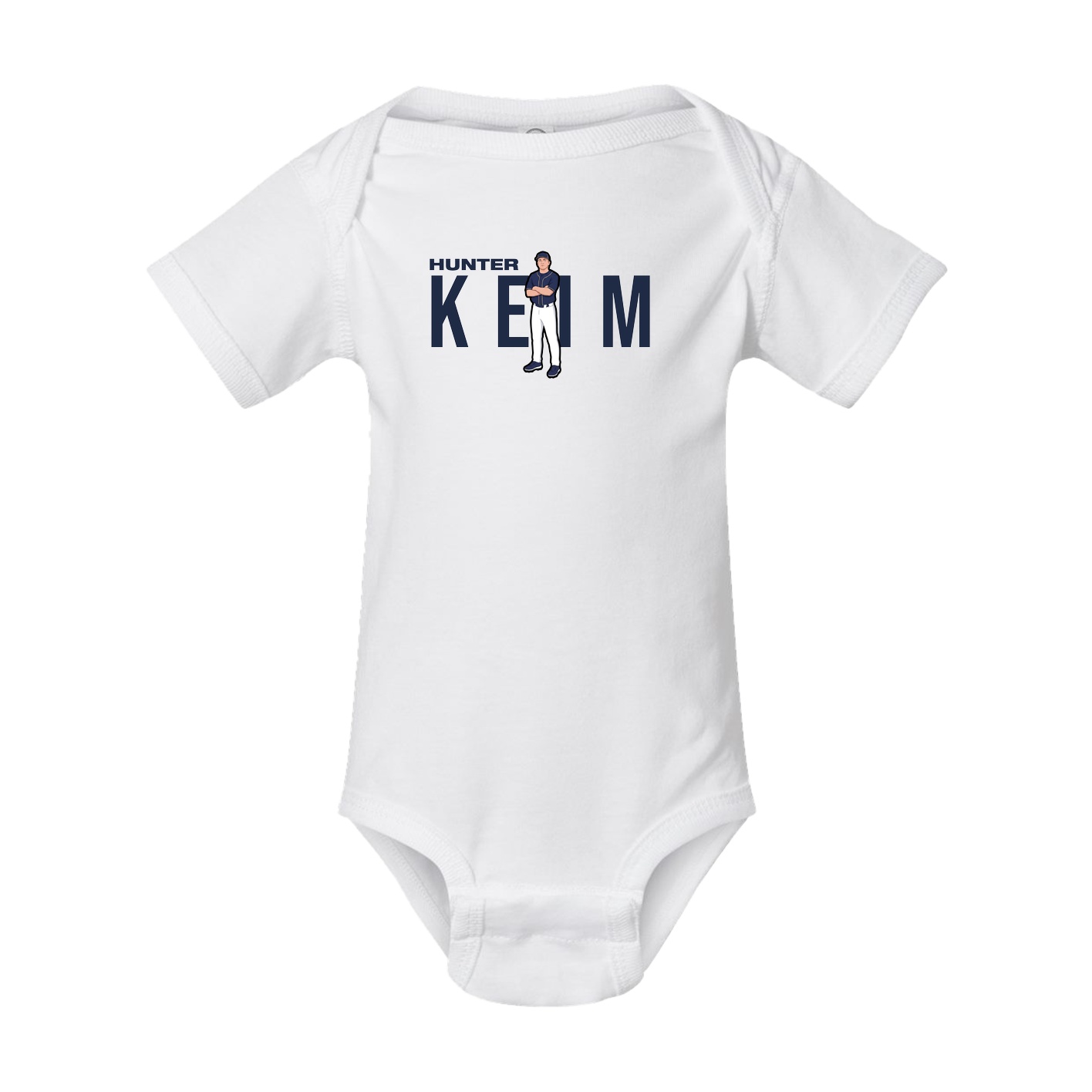 Baby Onesie — Player Name in White