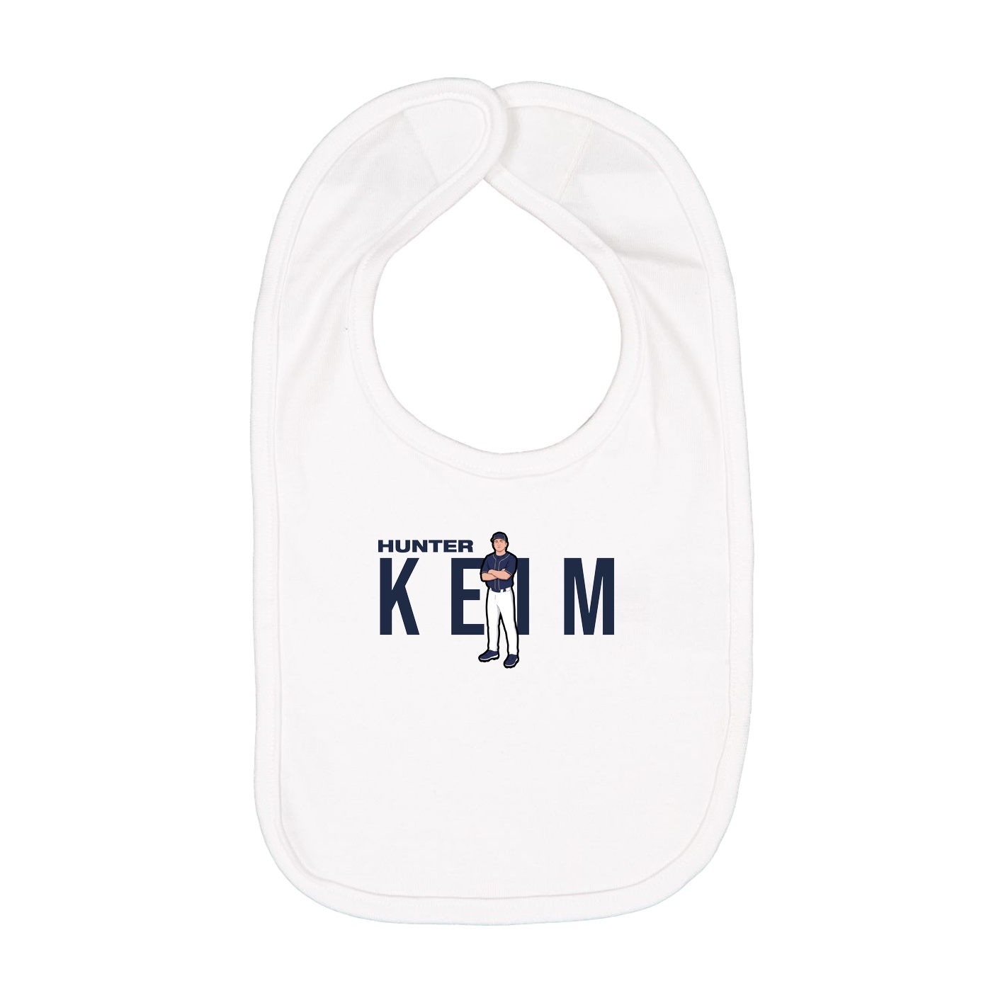 Infant Bib — Player Name in White