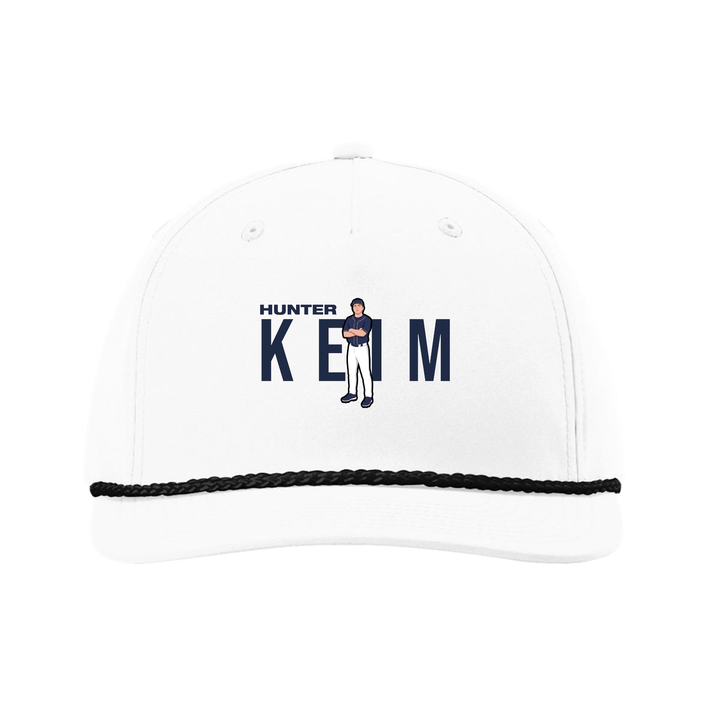 Five-Panel Classic Rope Cap — Player Name in White