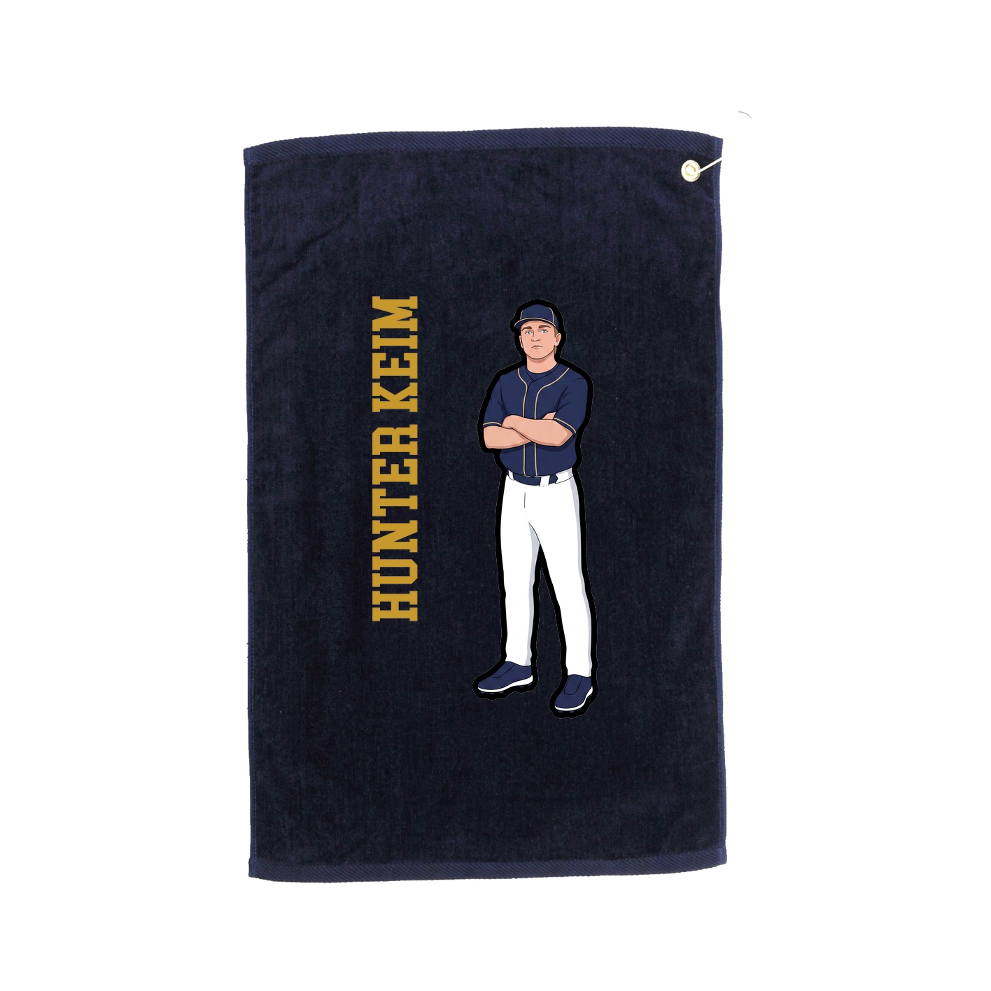 Golf Towel — Name Vertical in Navy