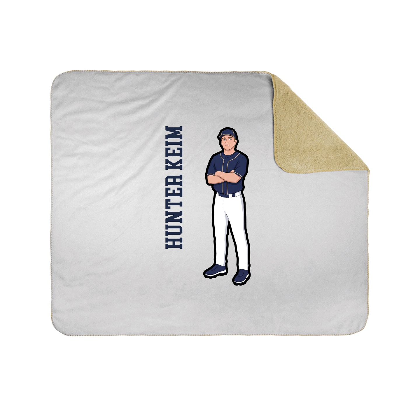 Throw Blanket — Name Vertical in White