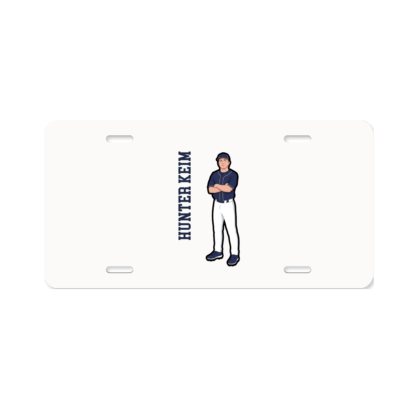 License Plate — Name Vertical in Classic
