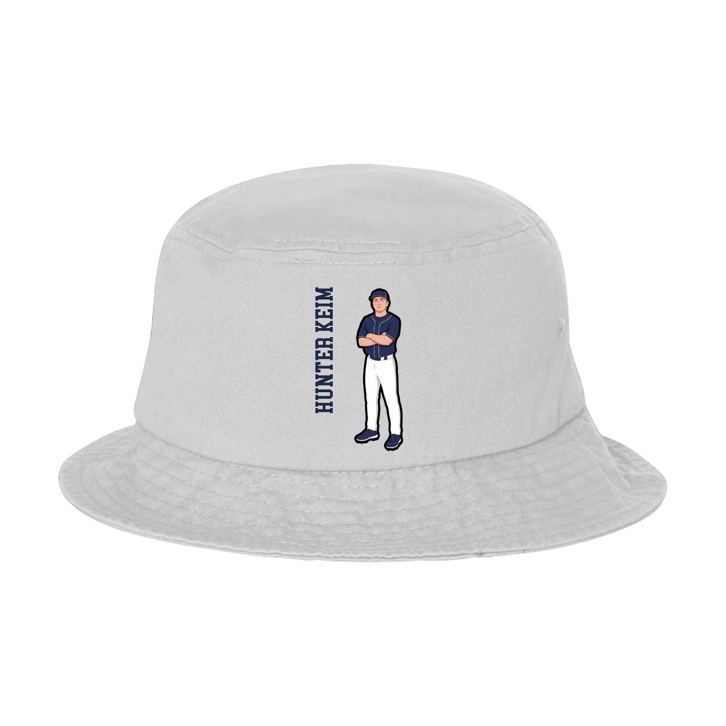 Bucket Cap — Name Vertical in White