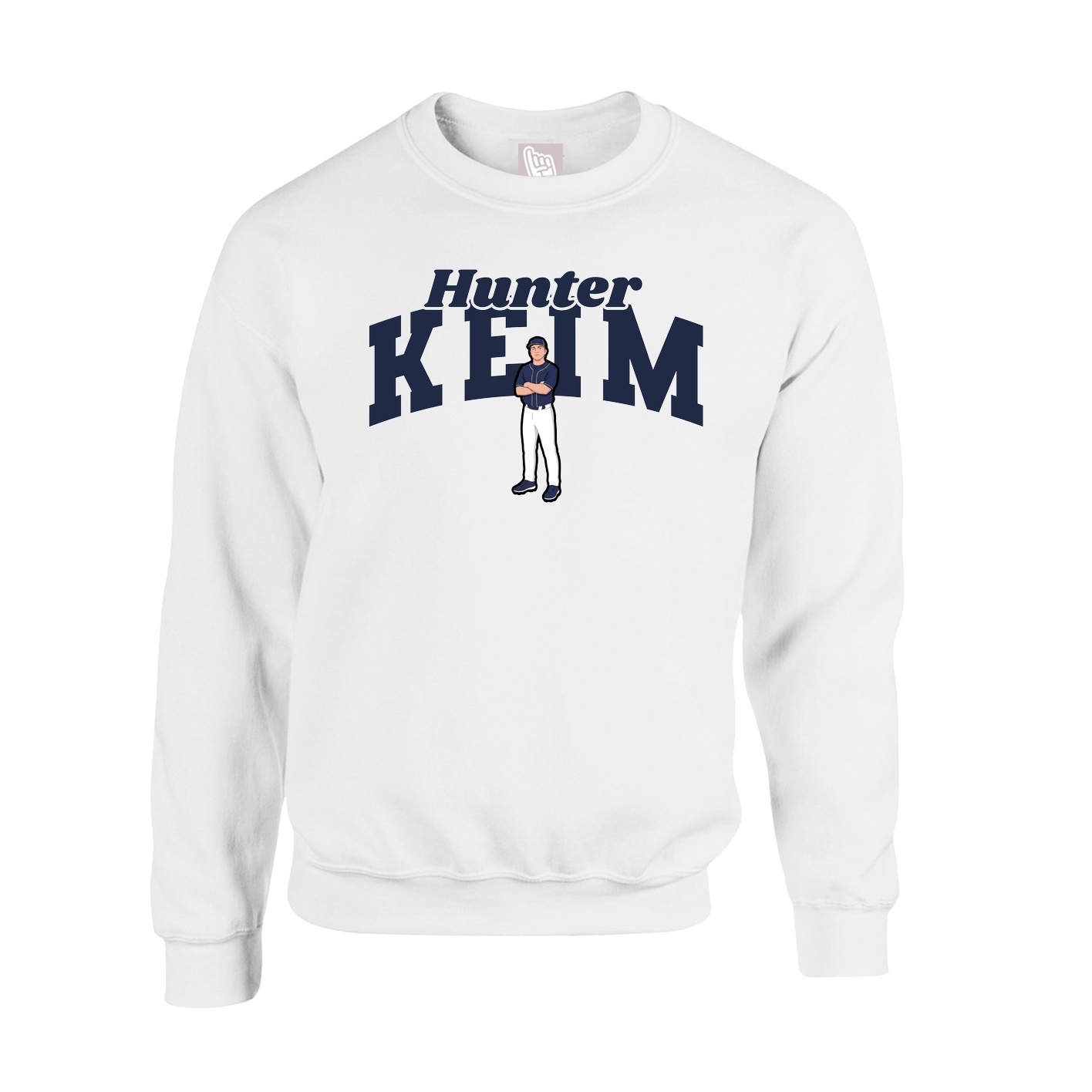 Fleece Crew — Signature Arch in White