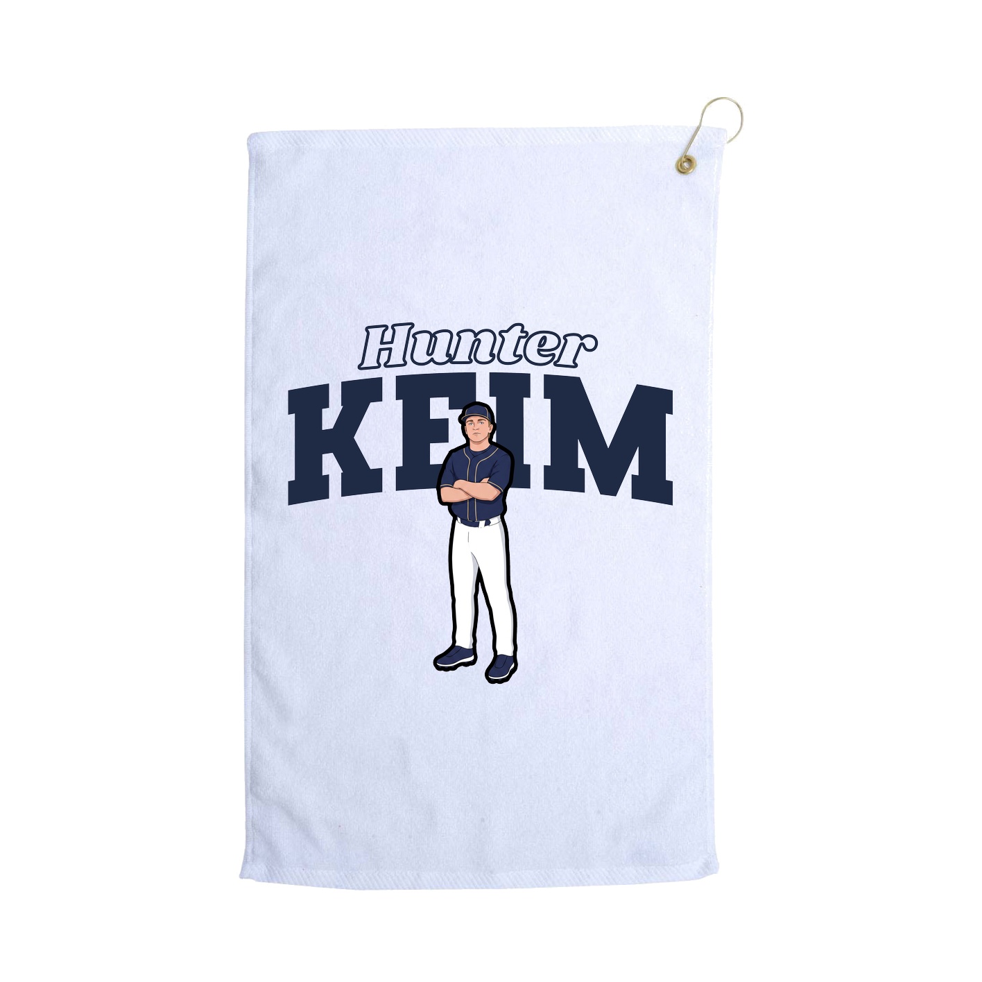 Golf Towel — Name Arch in White