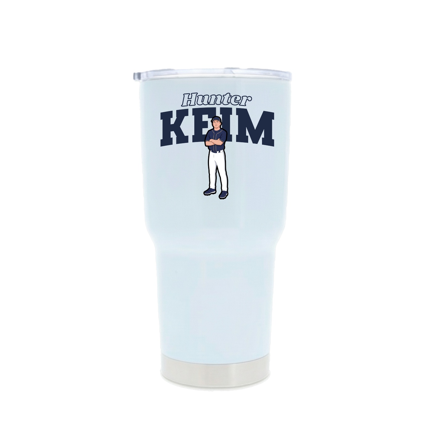 30oz Stainless Steel Tumbler — Name Arch in White