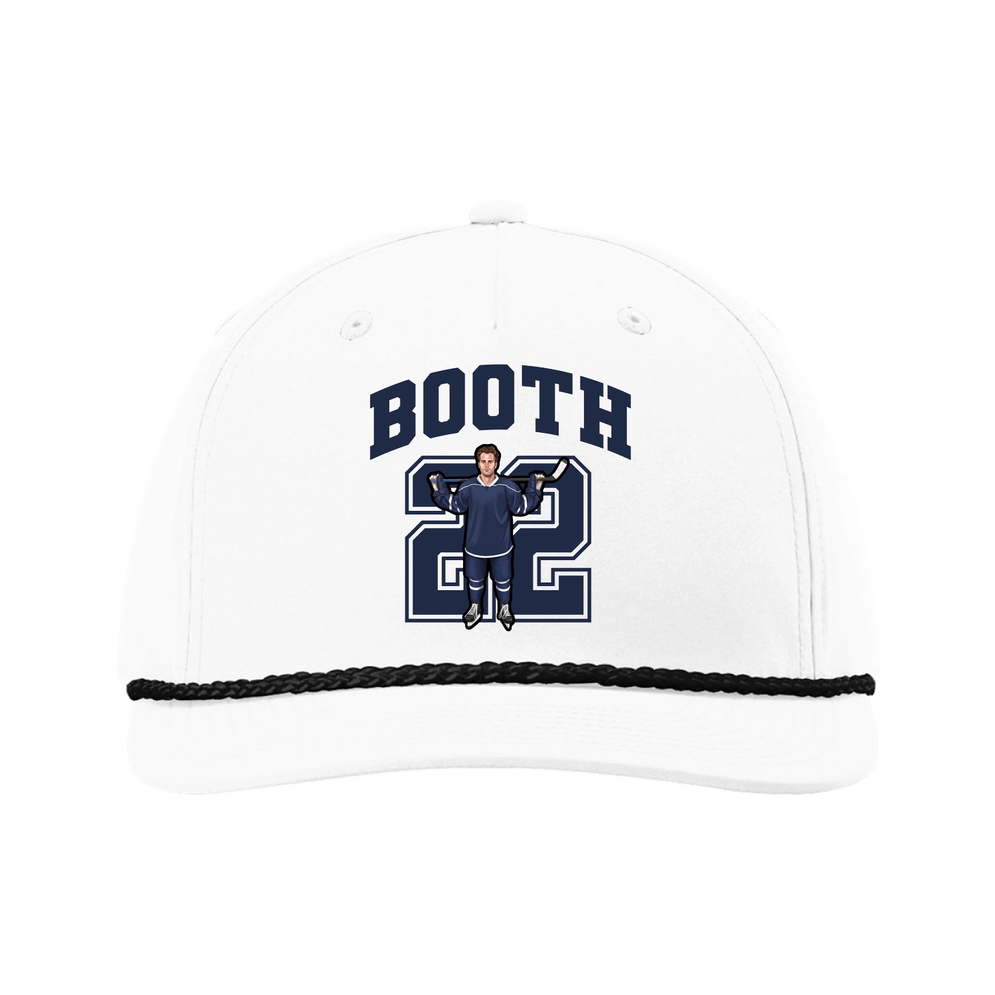 Five-Panel Classic Rope Cap — Number in White