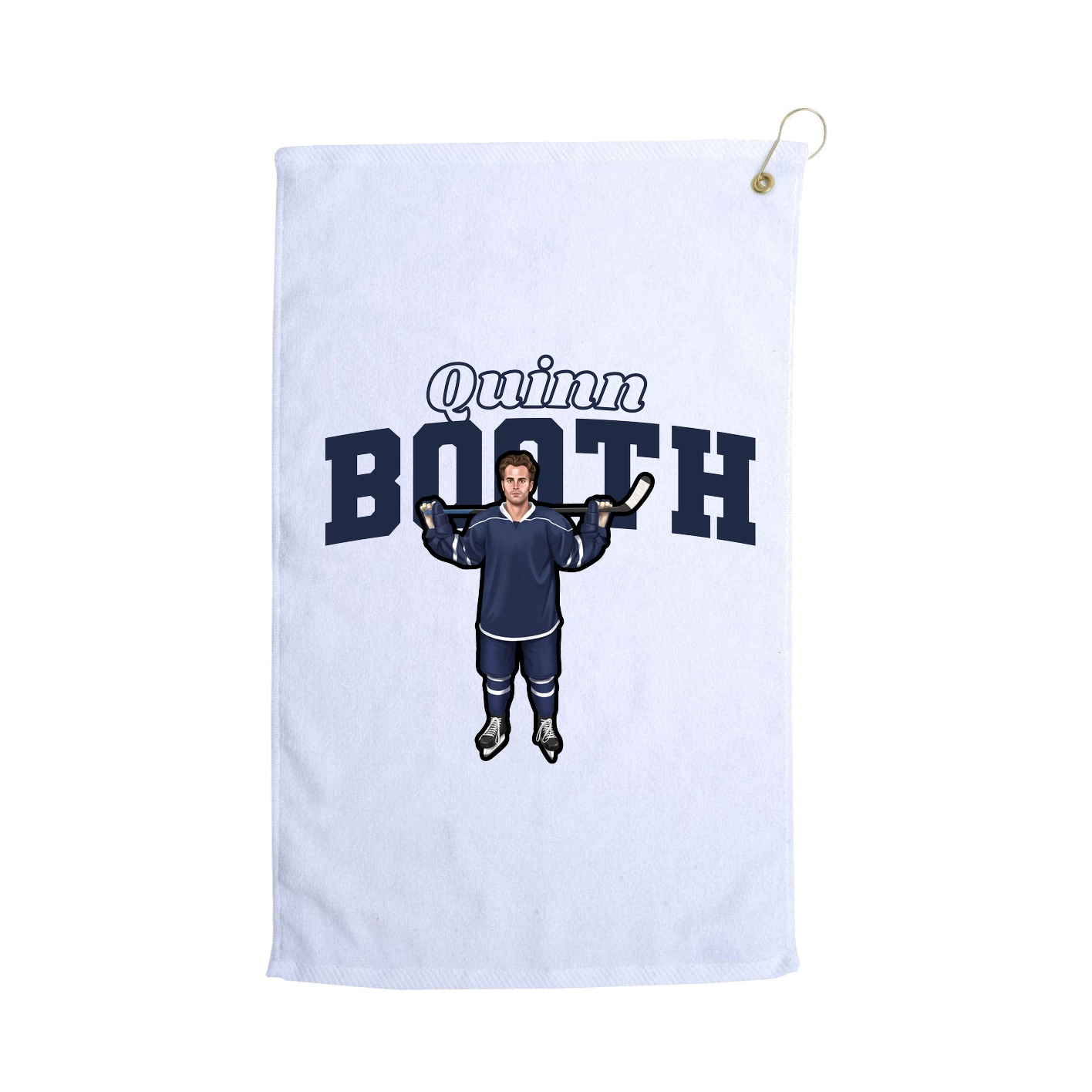 Golf Towel — Name Arch in White