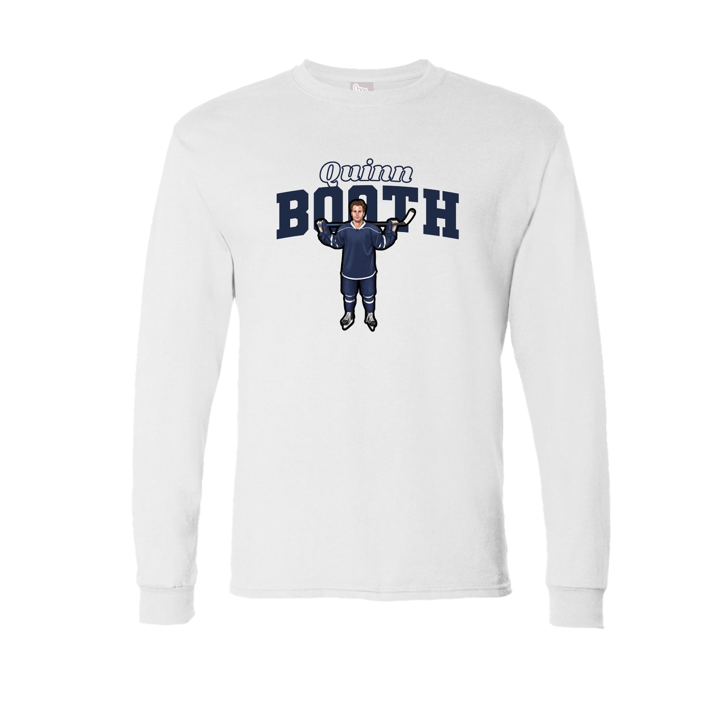 Long Sleeve Tee — Name Arch in White