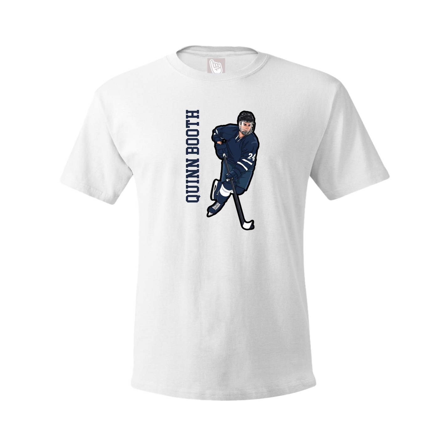 Tee — Name Vertical in White
