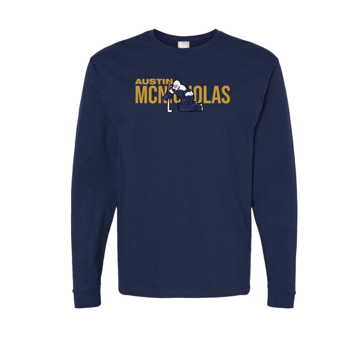 Long Sleeve Tee — Player Name in Navy