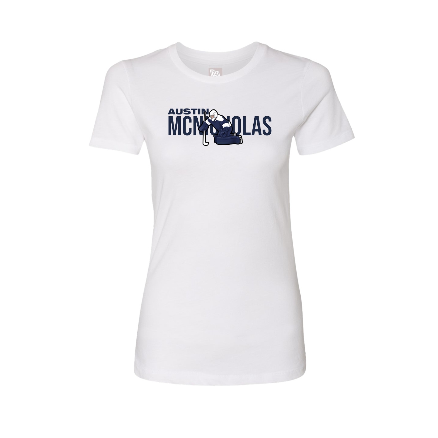 Fitted Women's Tee — Player Name in White