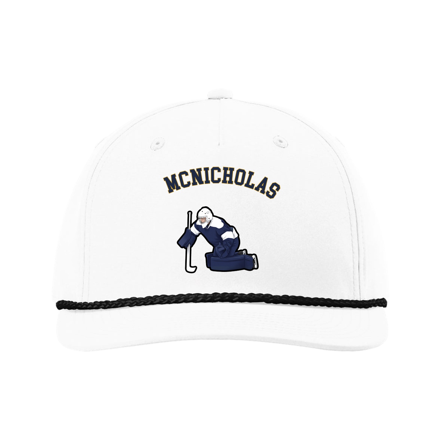 Five-Panel Classic Rope Cap — Shirsey Arch in White