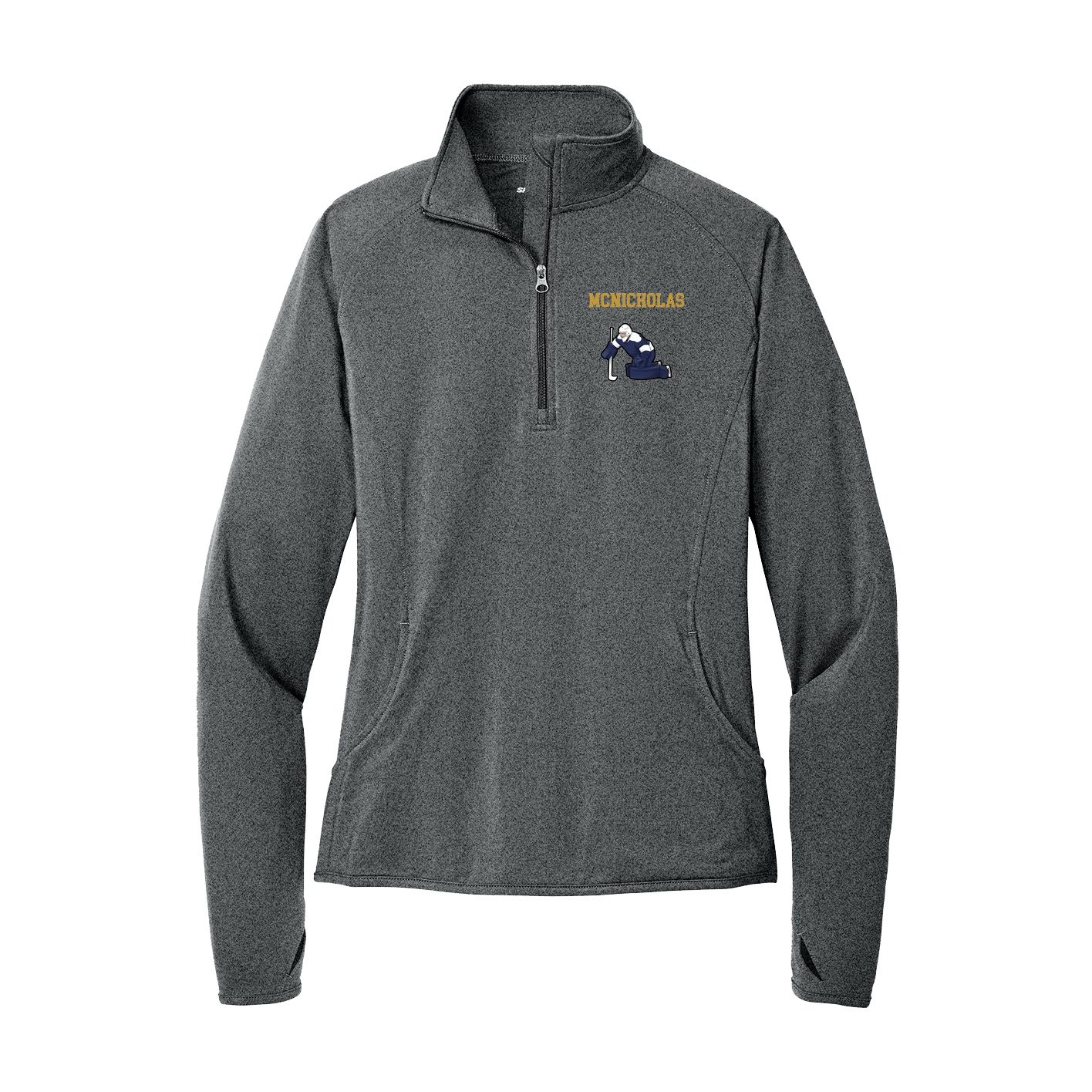 Women's Q-Zip Pullover — Shirsey in Grey