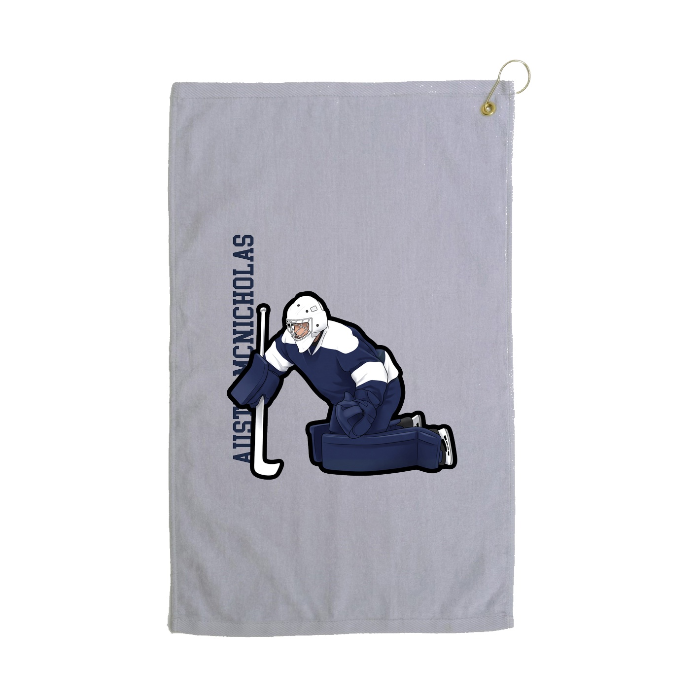 Golf Towel — Name Vertical in Grey
