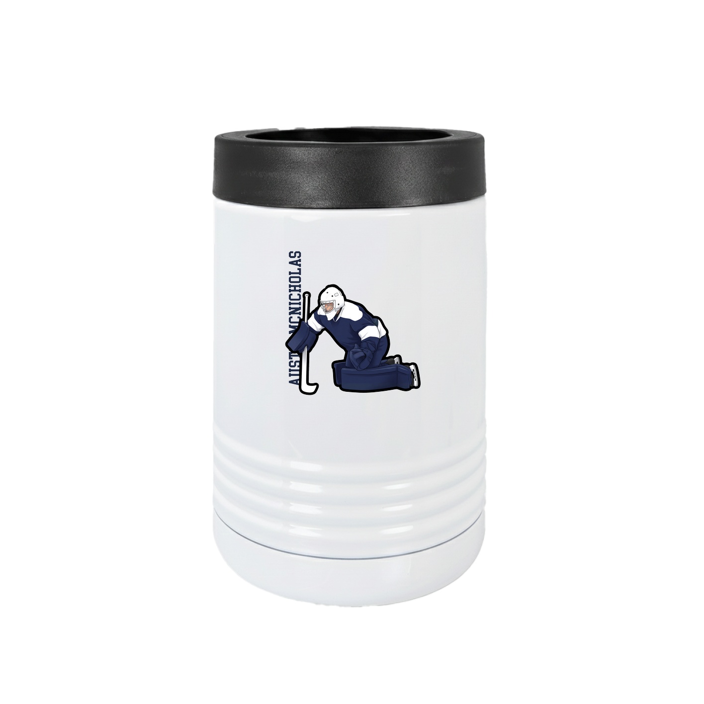 Beverage Holder — Name Vertical in White