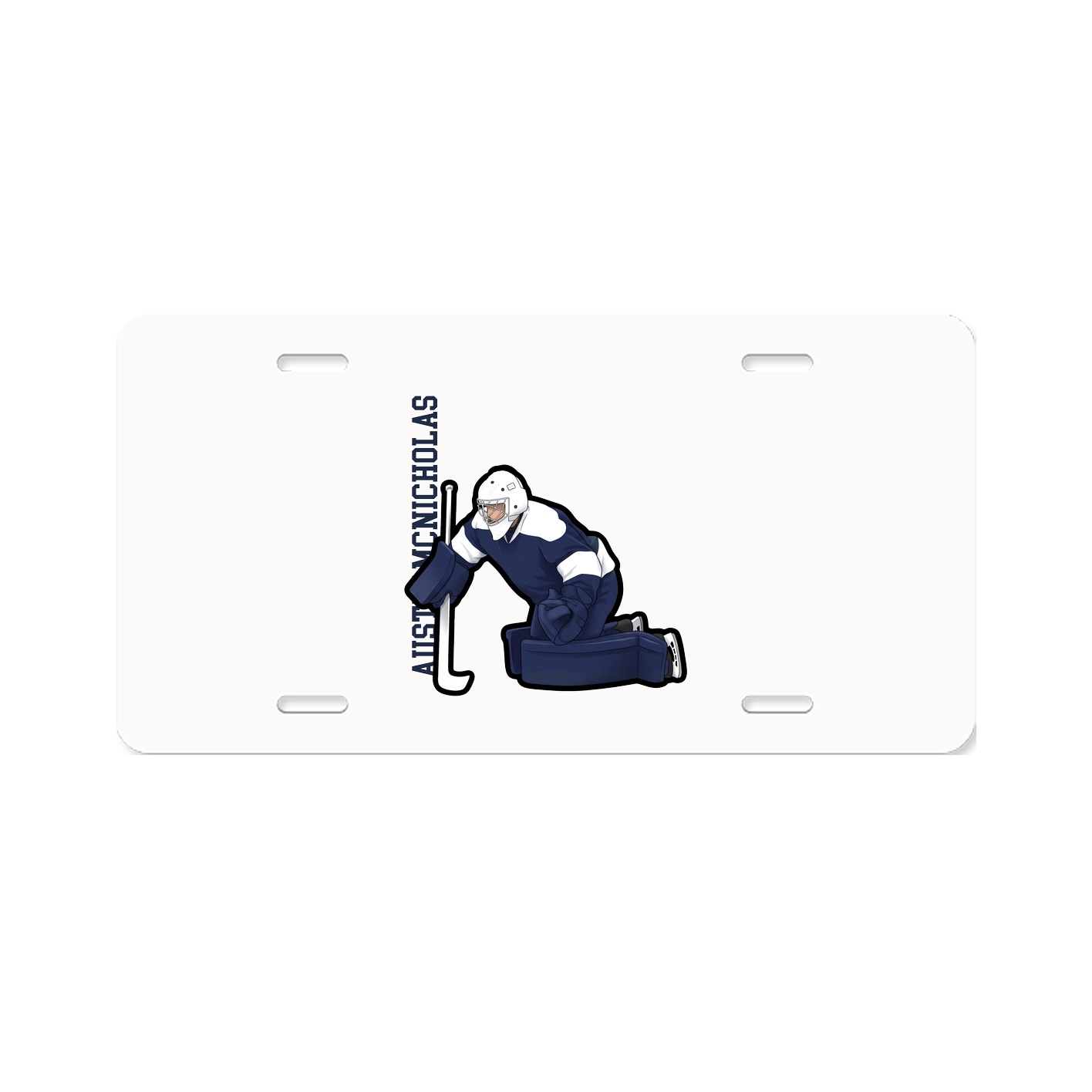 License Plate — Name Vertical in Classic