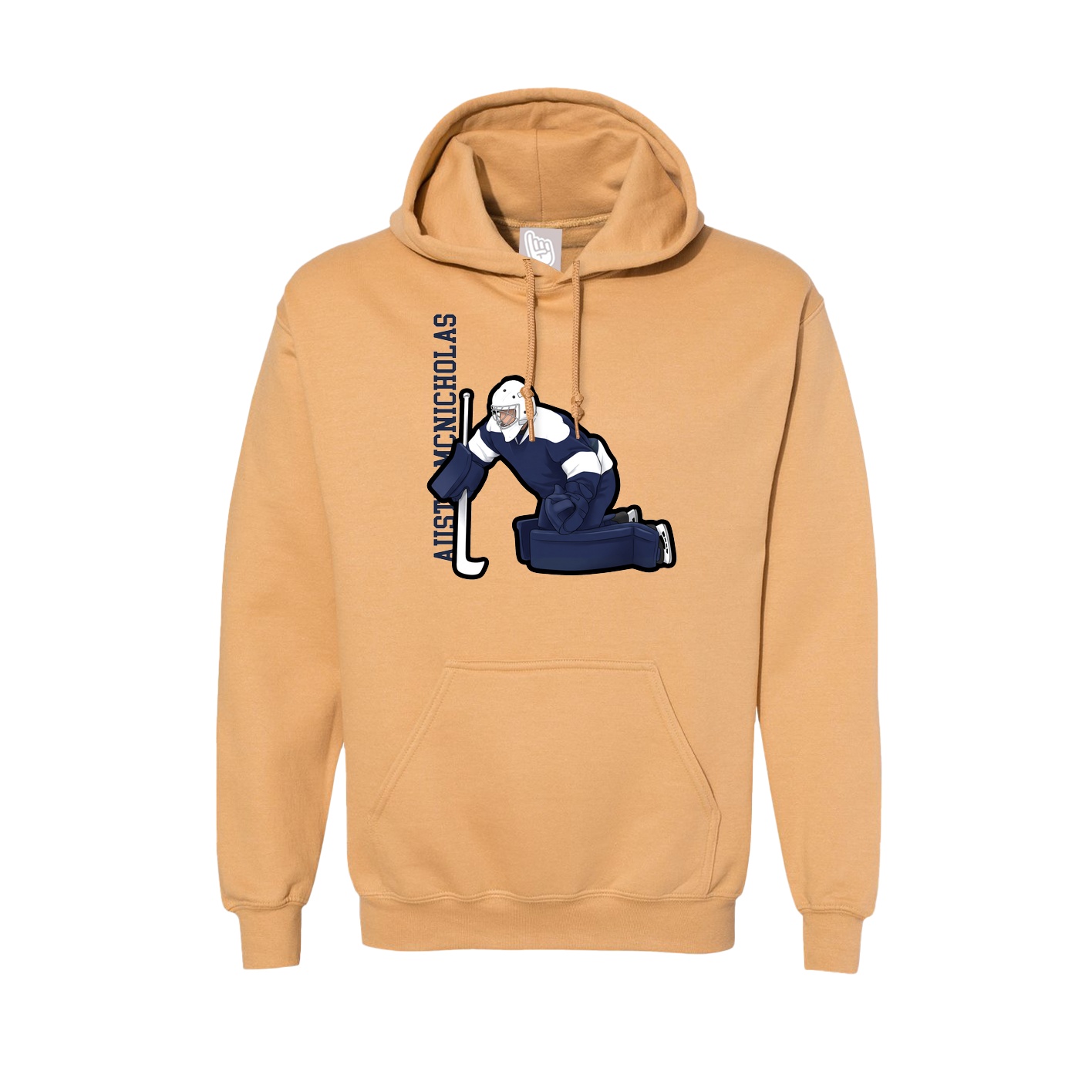 Hoodie — Name Vertical in Vegas Gold