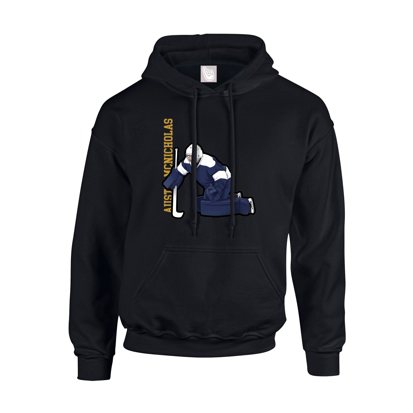 Youth Hoodie — Name Vertical in Black