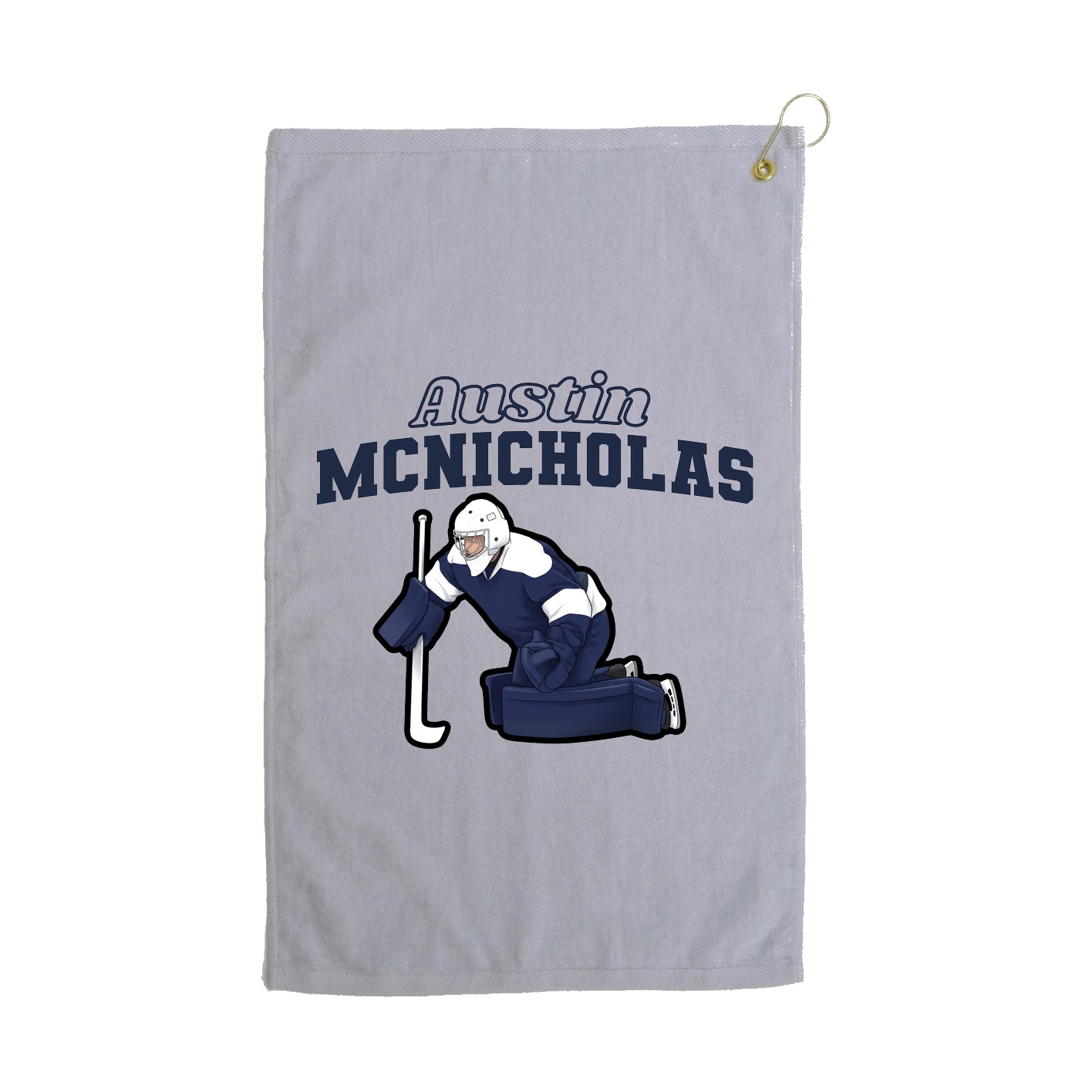 Golf Towel — Name Arch in Grey