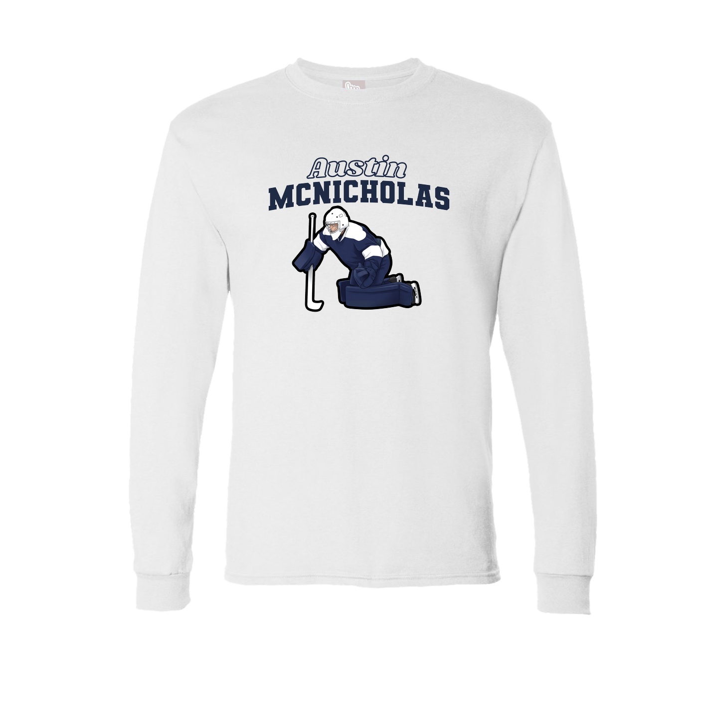 Long Sleeve Tee — Name Arch in White
