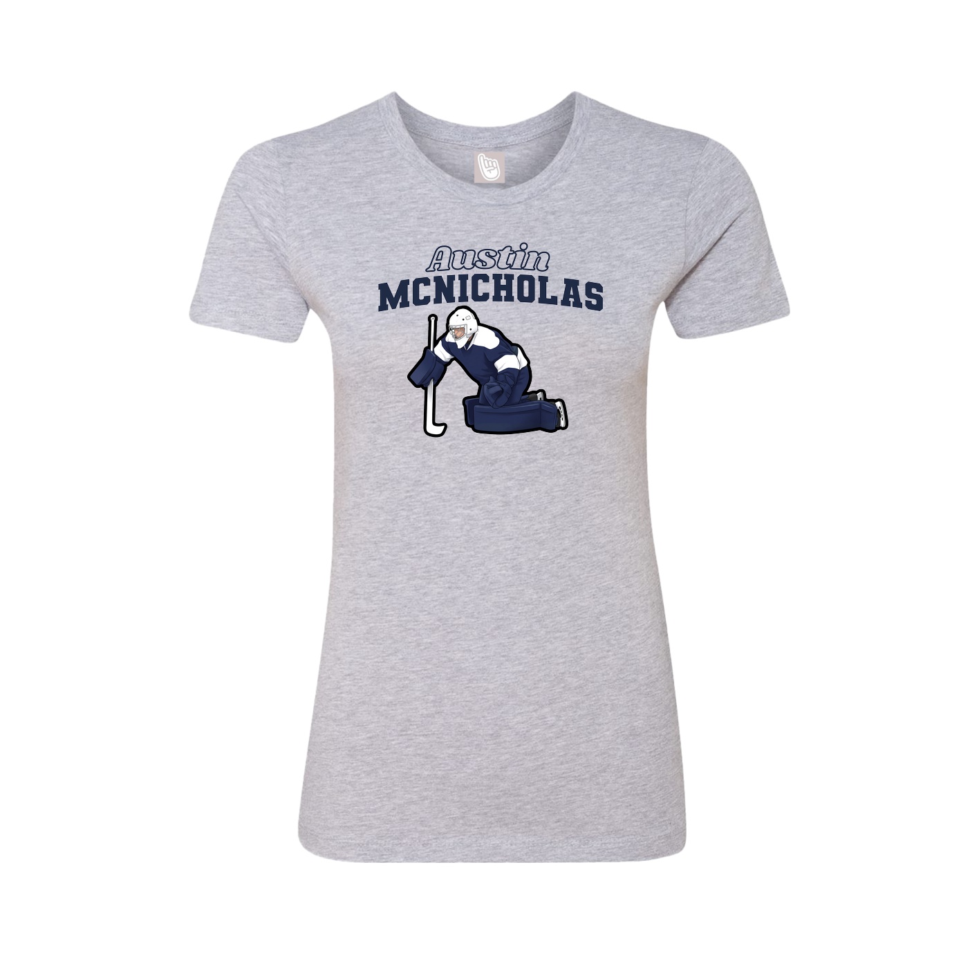 Fitted Women's Tee — Name Arch in Grey