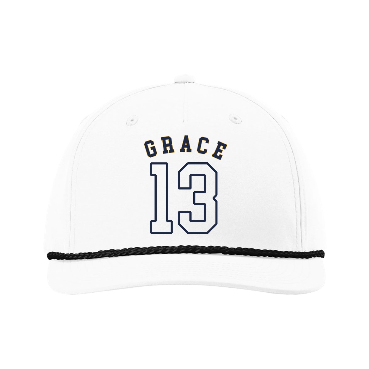 Five-Panel Classic Rope Cap — Shirsey Arch in White