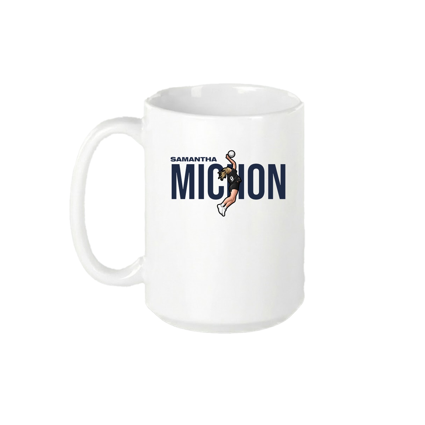 15oz Coffee Mug — Player Name in White