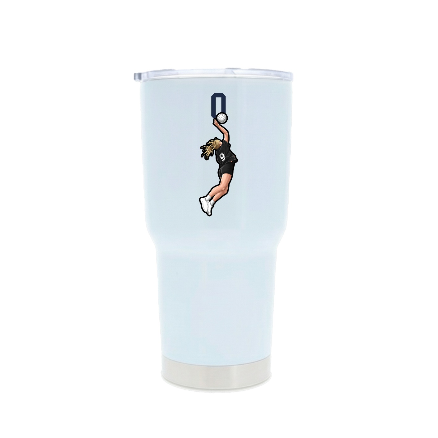 30oz Stainless Steel Tumbler — Number Top in White