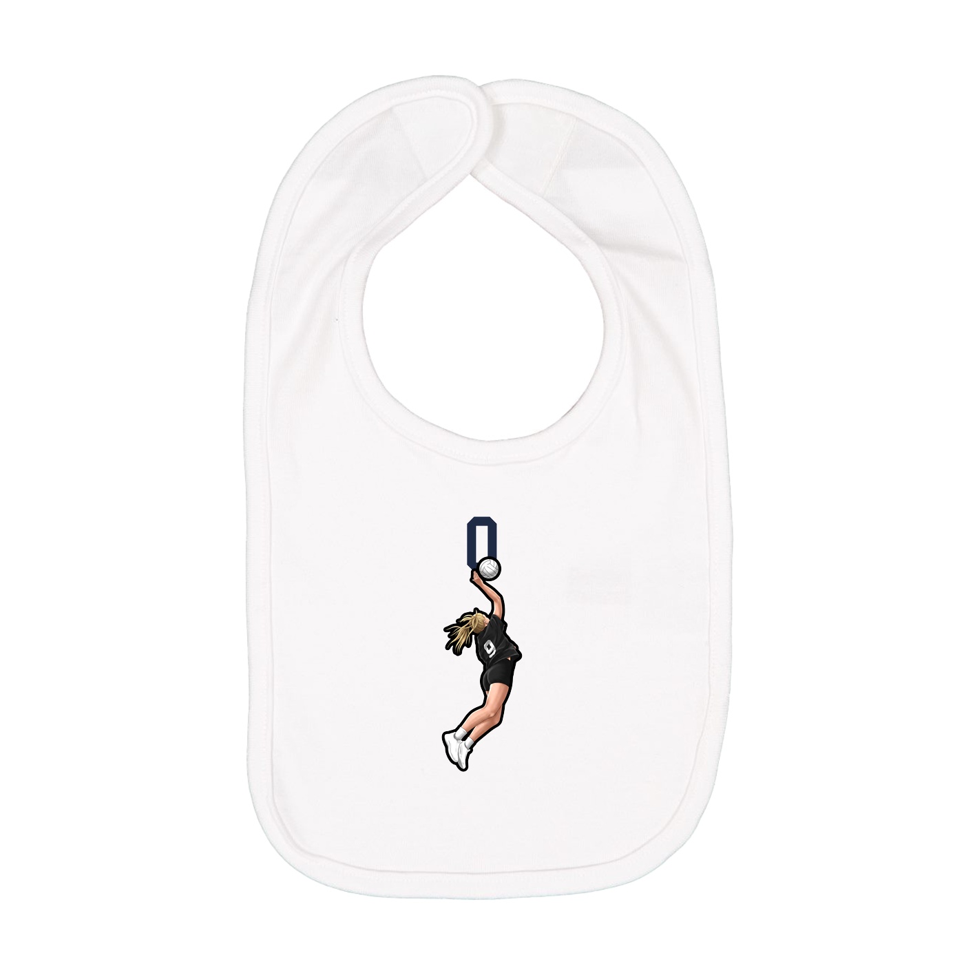 Infant Bib — Number Top in White