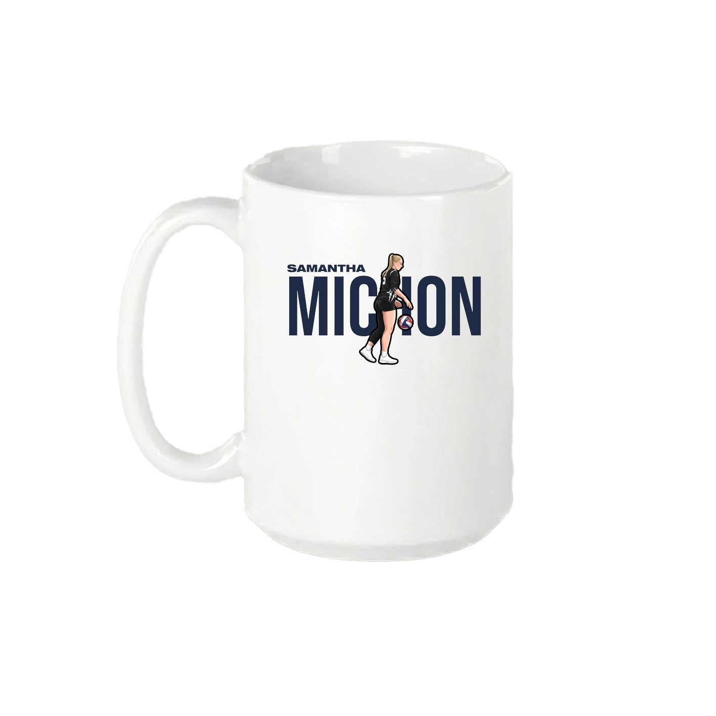 15oz Coffee Mug — Player Name in White