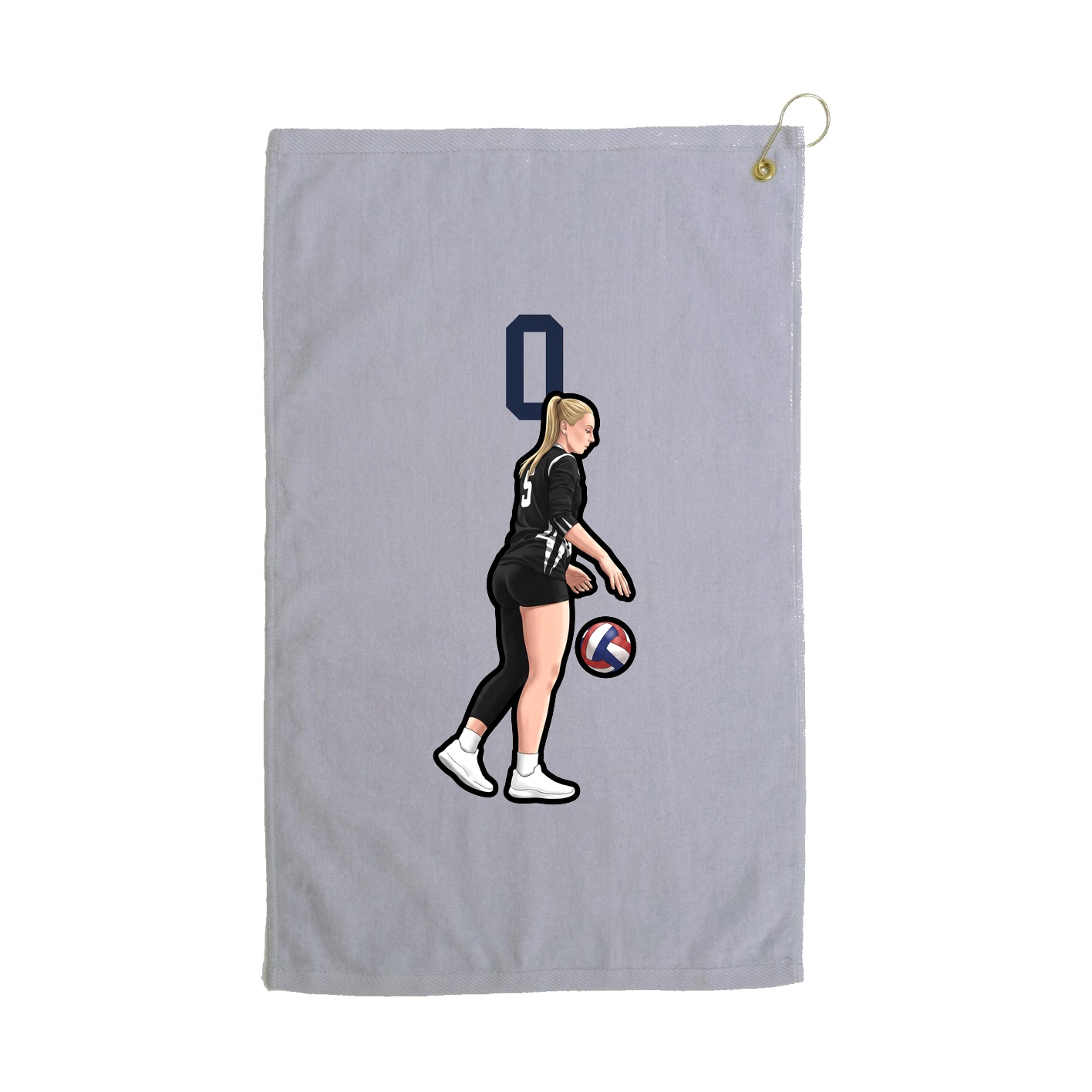 Golf Towel — Number Top in Grey