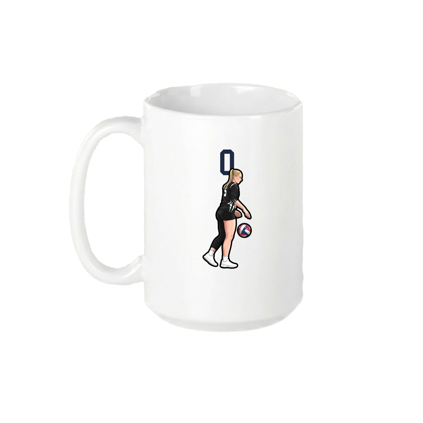 15oz Coffee Mug — Number Top in White