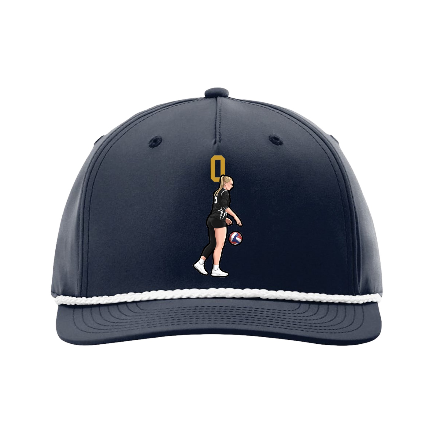 Five-Panel Classic Rope Cap — Number Top in Navy