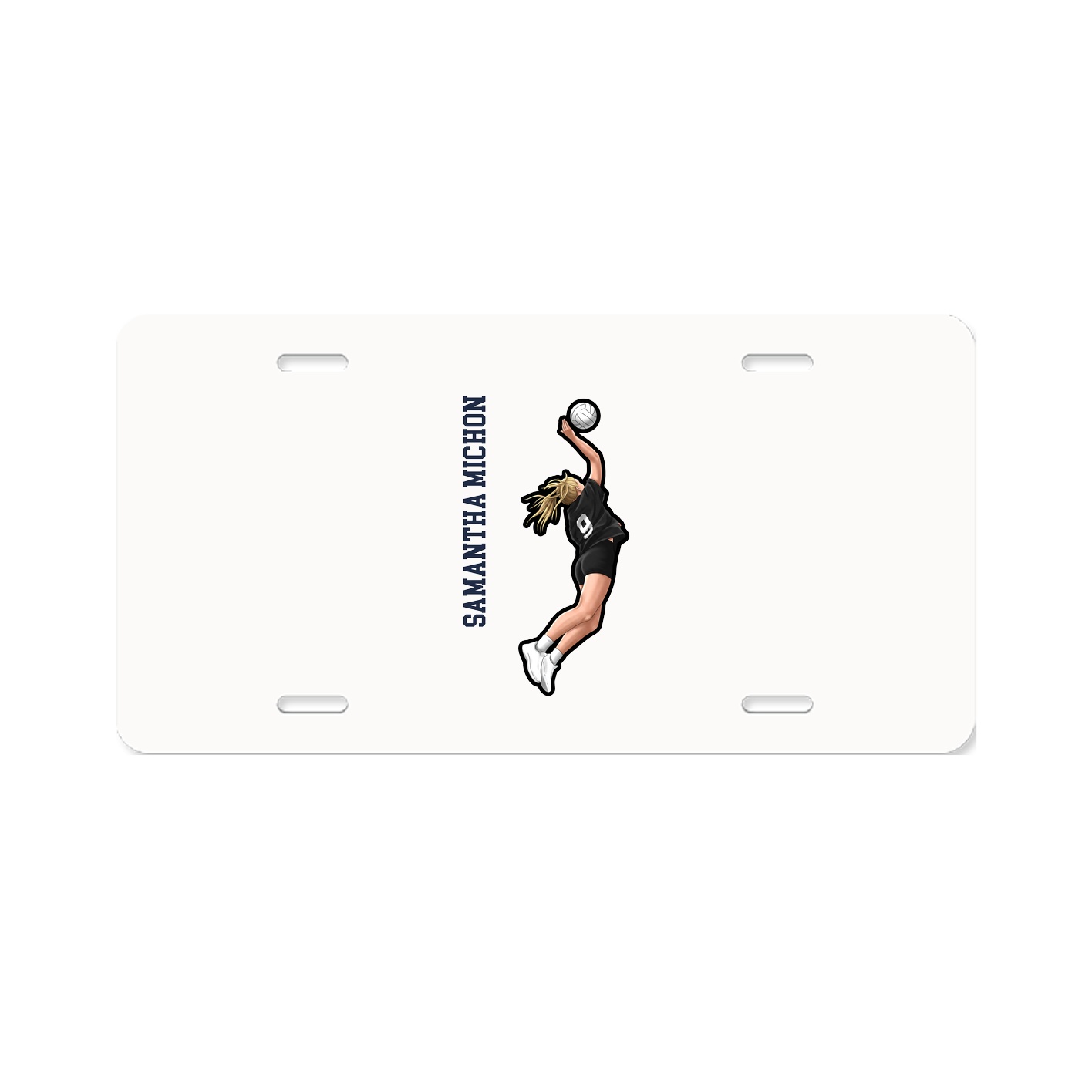 License Plate — Name Vertical in Classic