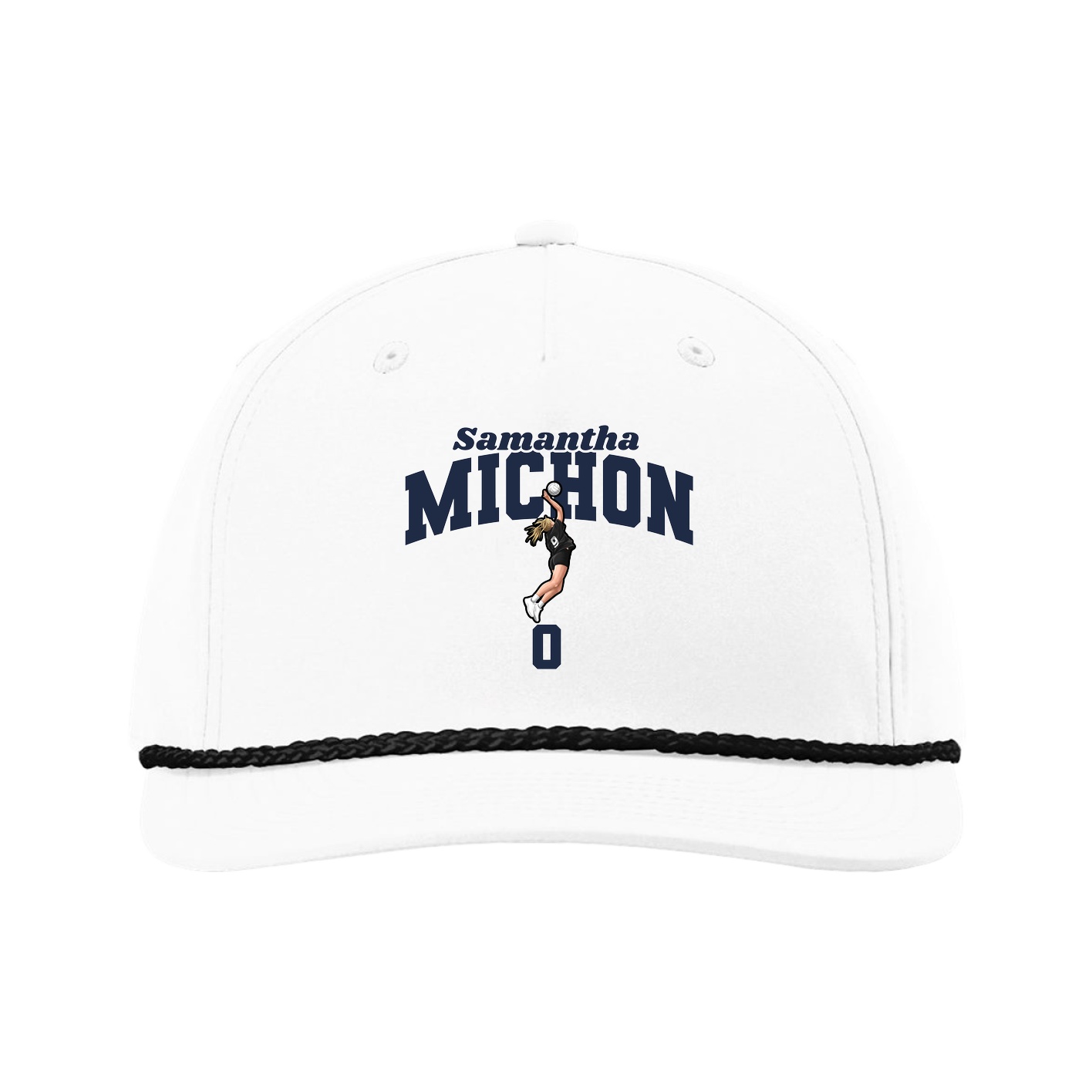Five-Panel Classic Rope Cap — Signature Arch in White