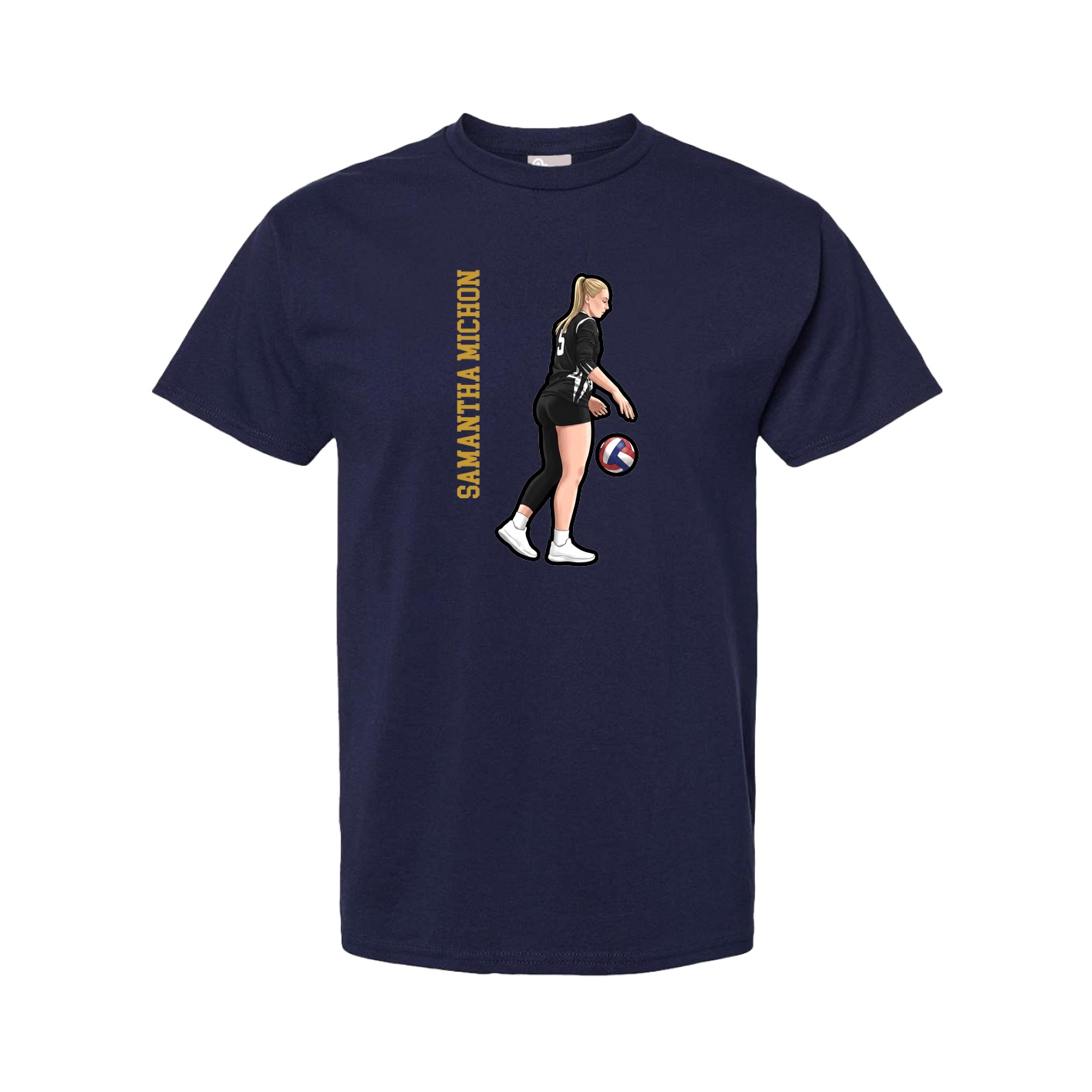 Youth Tee — Name Vertical in Navy