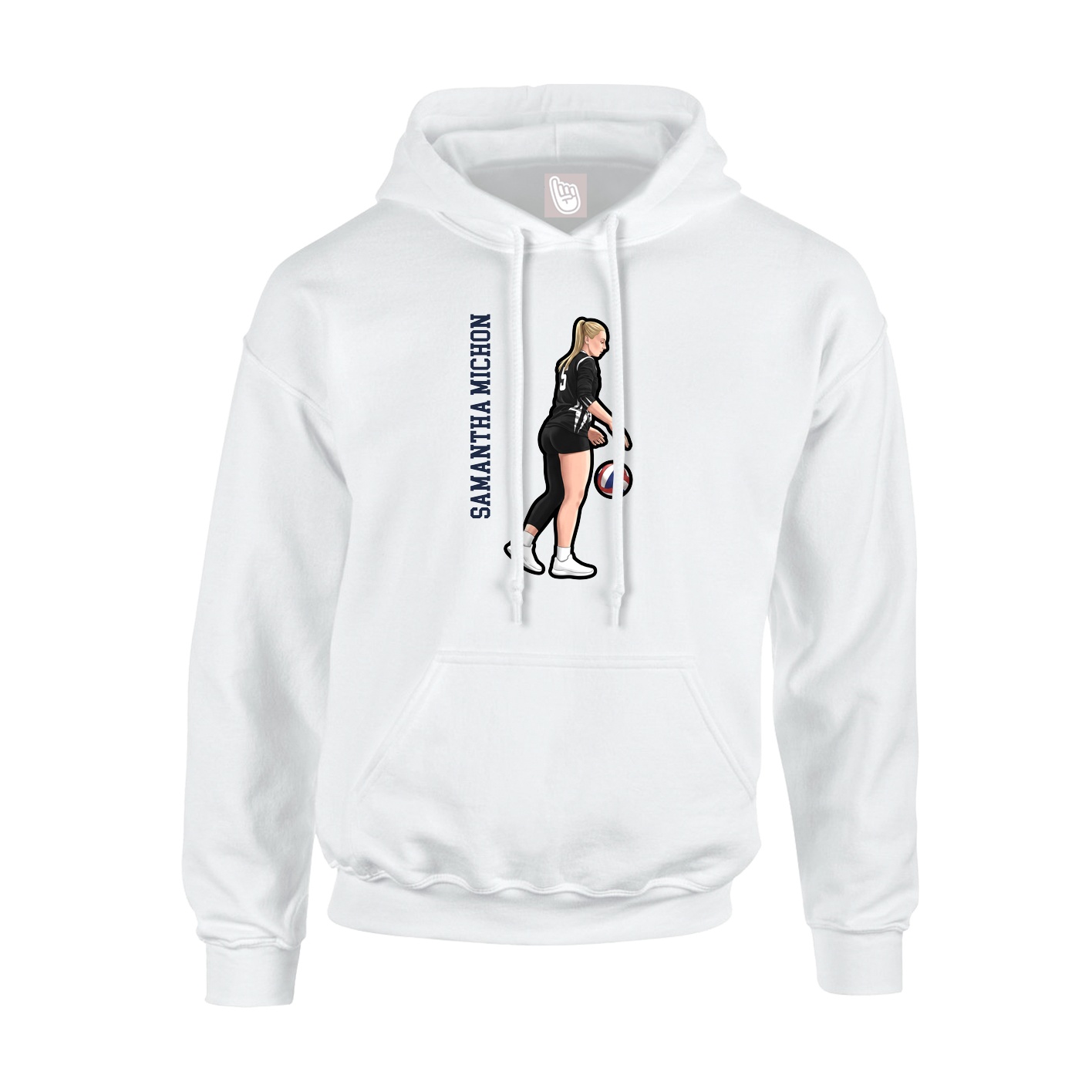 Youth Hoodie — Name Vertical in White