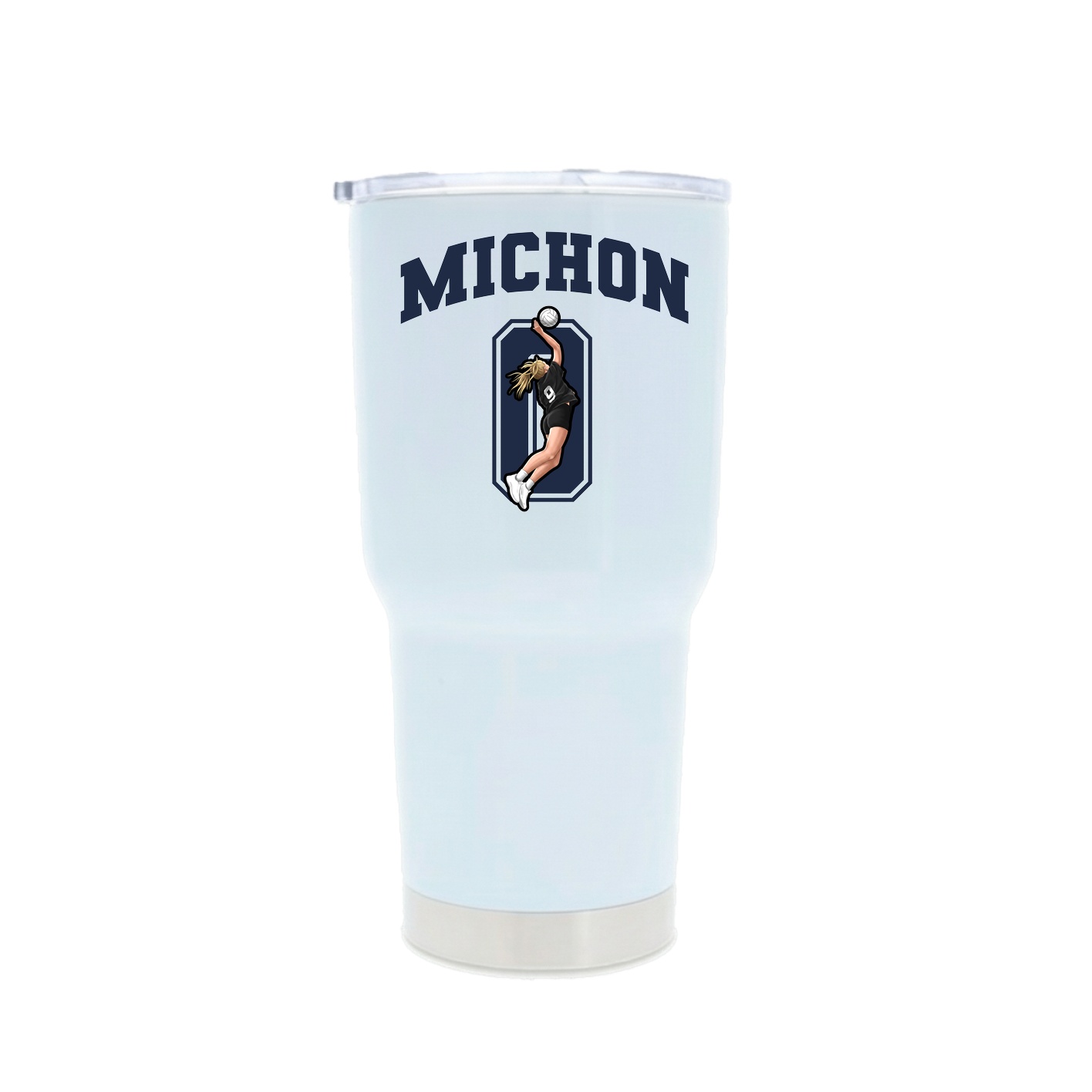 30oz Stainless Steel Tumbler — Number in White