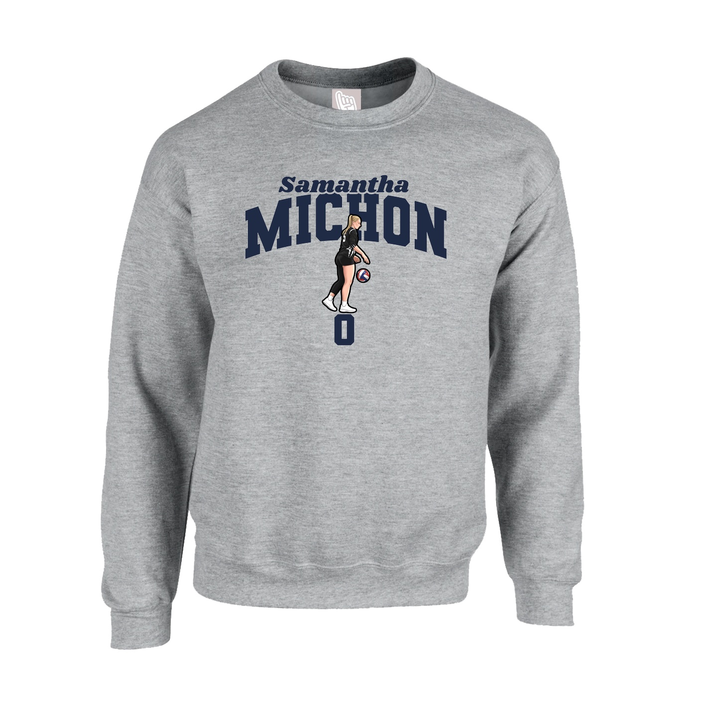 Fleece Crew — Signature Arch in Grey
