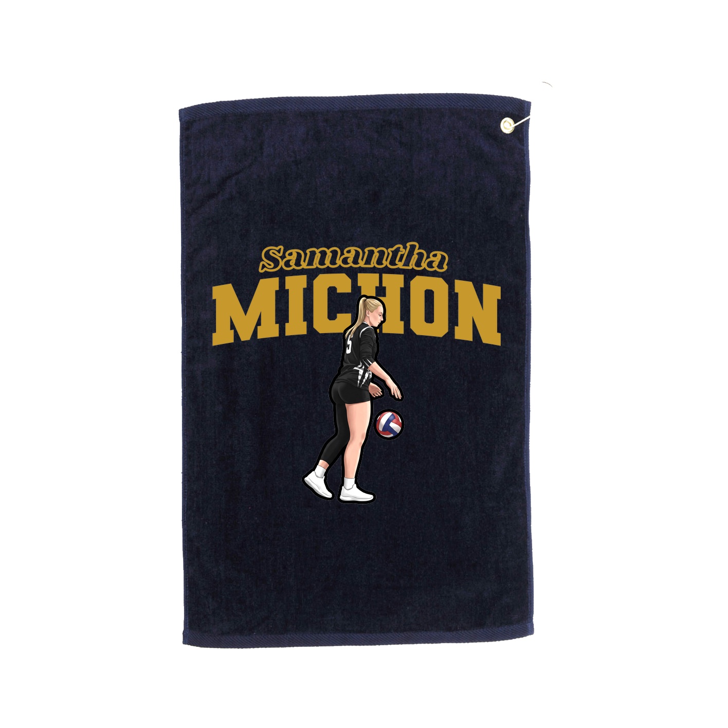 Golf Towel — Name Arch in Navy