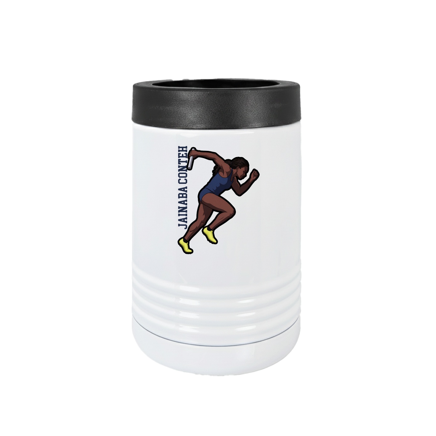 Beverage Holder — Name Vertical in White
