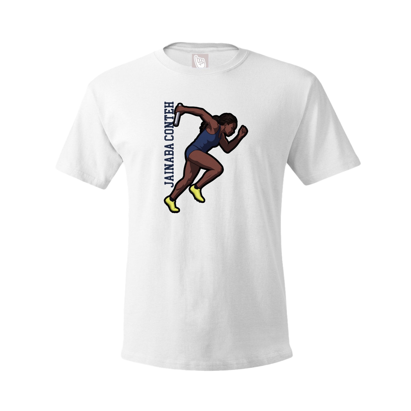 Tee — Name Vertical in White